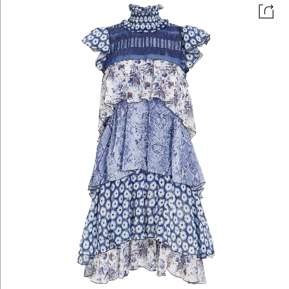 Diane Von Furstenberg Matilda Tiered Dress in Blue